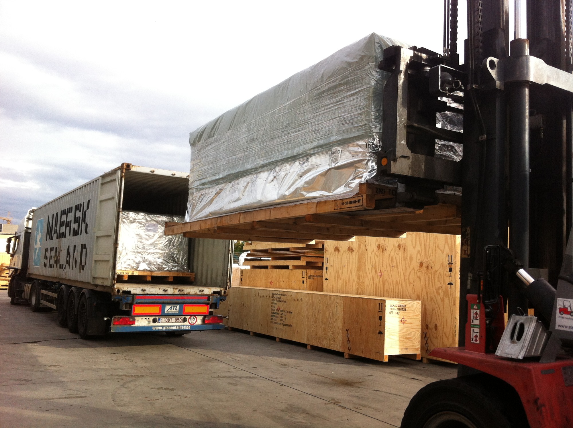 Equipment being loaded for a turnkey project delivery
