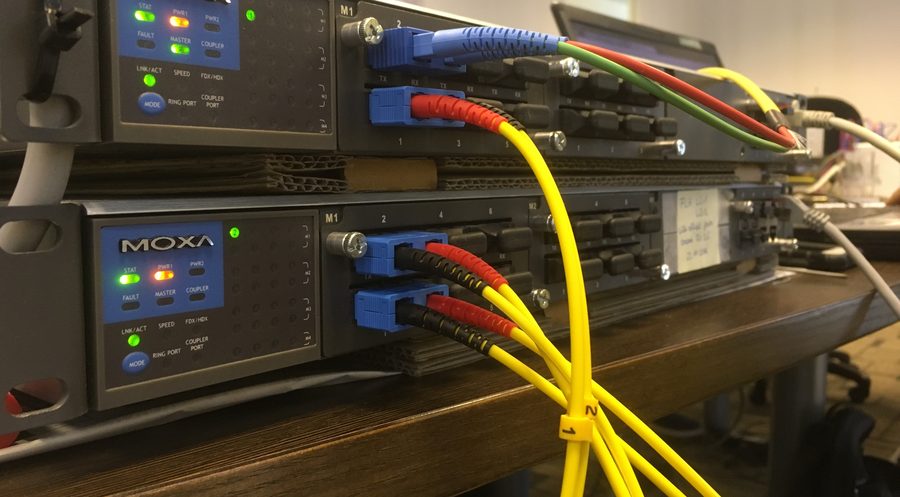 MOXA industrial network switch on site